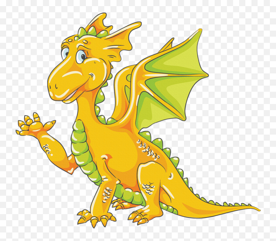 Fairytale Clipart Dragon Fairytale Dragon Transparent Free - Blue And Yellow Dragon Emoji,Fairy Tale Emojis