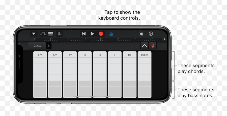 Play The Keyboard In Garageband For Iphone - Apple Support Electronic Drum Emoji,Strumming Pattern Emoticons Wombats