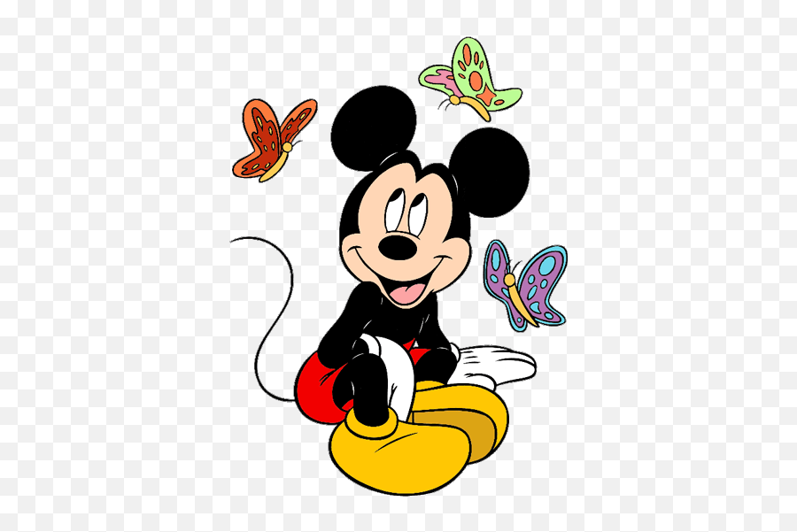 Pin - Mickey Mouse Butterfly Coloring Page Emoji,Mone Emoticons Black Background