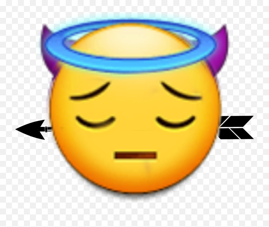Uwu Emoji Iphone Angel Demon Sticker - Happy,Angel Emoji Iphone