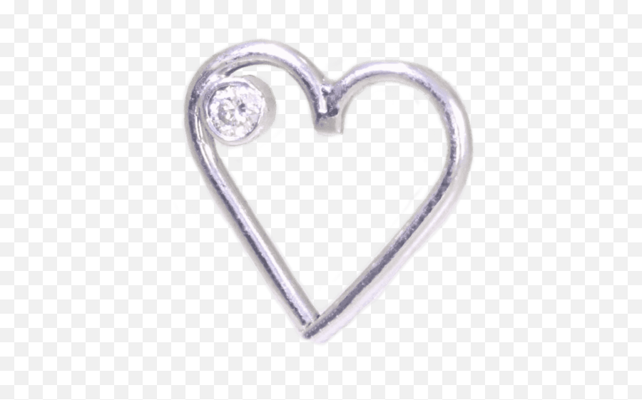 Diamond Studded Heart Daith Ring - Latest U2013 Bmg Body Jewellery Solid Emoji,Heart Emoticon Ring Silver