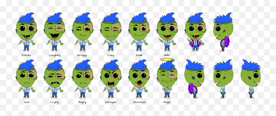 Zombie Game Characters On Behance Emoji,Enraged Emoticon