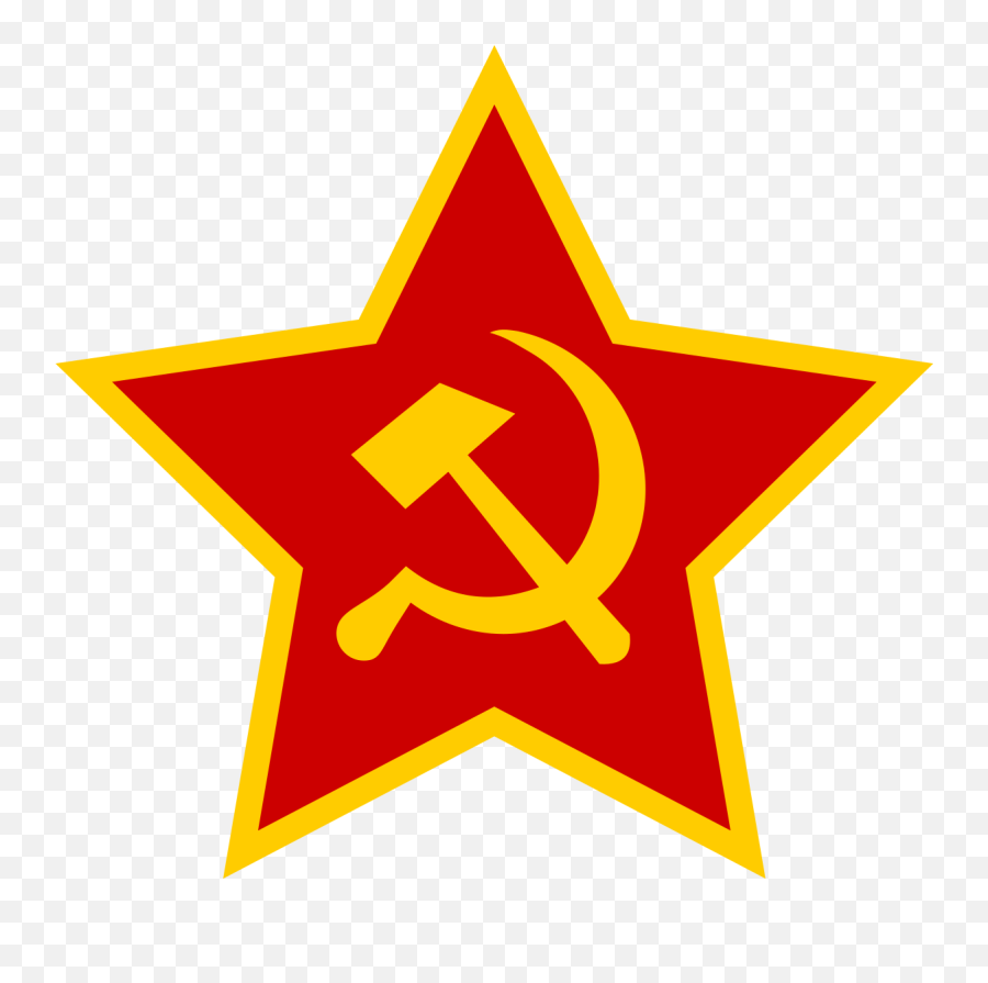 Red Army - Hammer And Sickle In Star Emoji,Serious Face Emoticon With Red Slash Over