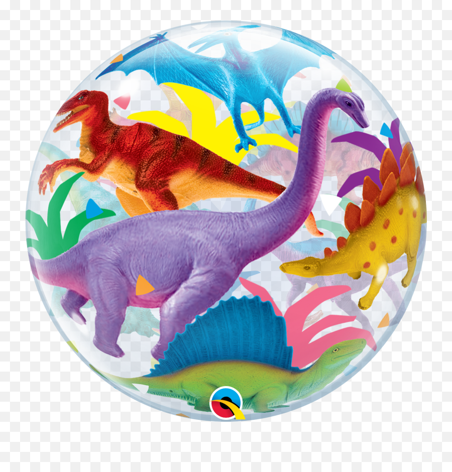 22 Colorful Dinosaurs Bubble Balloon Bargain Balloons - Dinosaur Bubble Qualatex Emoji,Mouse Rabbit Squirrel Emoji