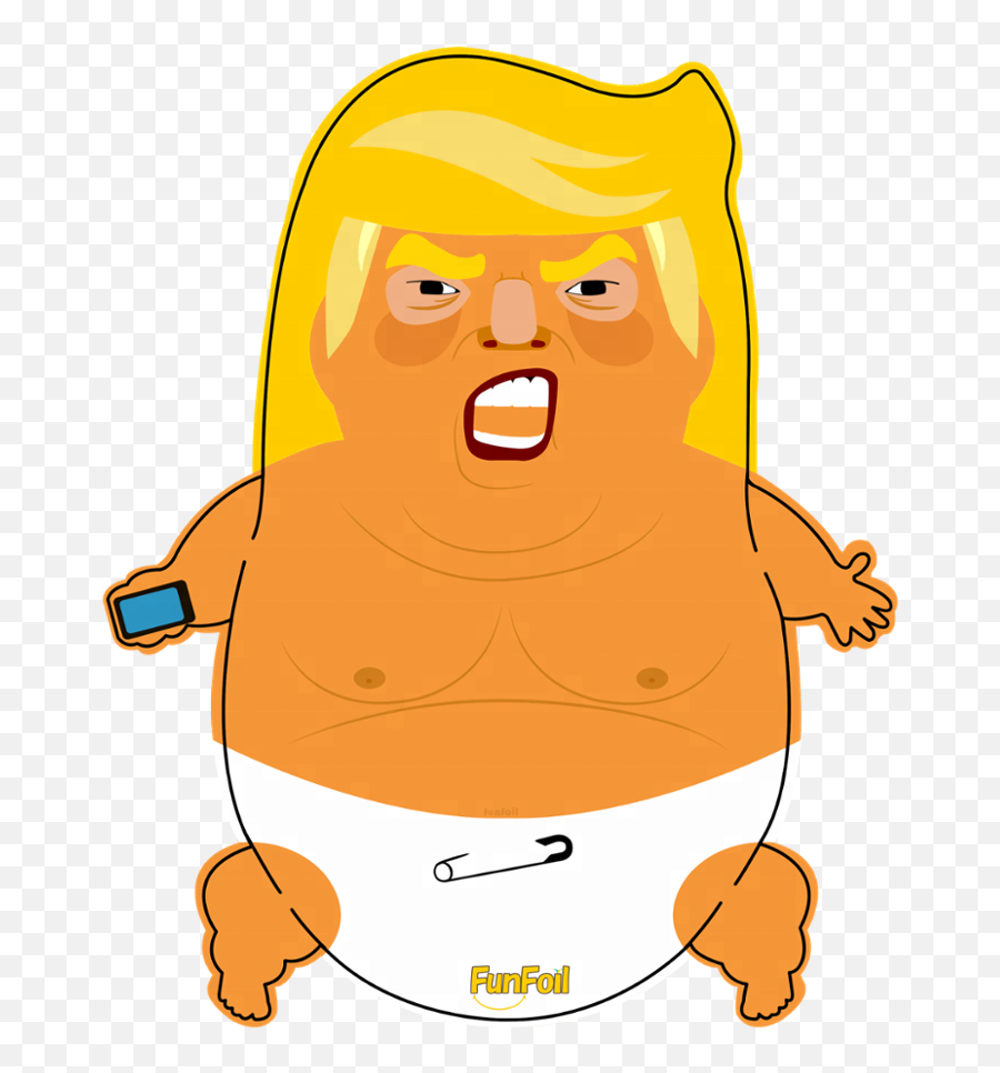 Funfoil Balloon High Quality Custom Made Trump Baby - Drawing Trump Baby Balloon Emoji,Trump Skype Emoticons