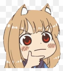 The Most Edited Hmmm Picsart - Anime Thinking Emoji Discord,Anime Girl Emoticons