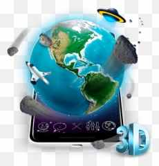 3d Earth Asteroid In Space Live Theme - World Globe Emoji,Asteroid Emoji