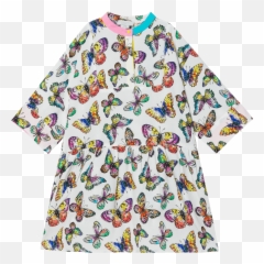 Stella Mccartney Kids Oversized Butterflies Dress Emoji,Black Butterfly Emoji