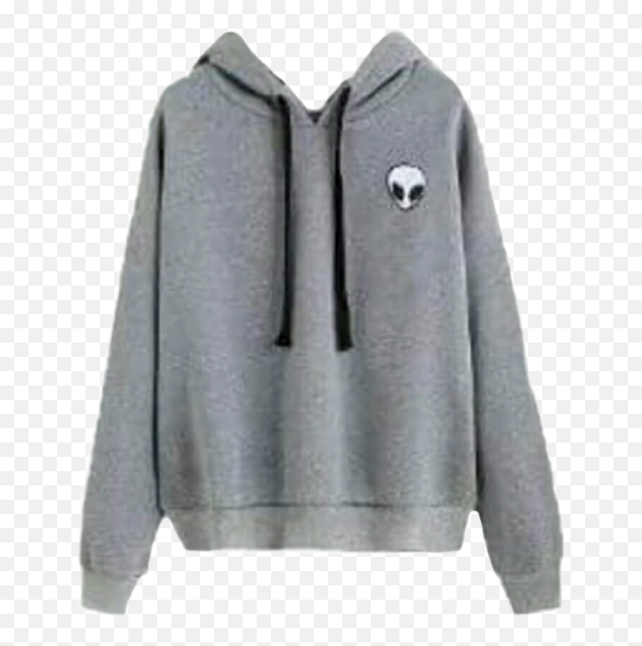 Hoodie Sweater Sweatshirt Clothes Sticker By Moth - Sudaderas Grises Para Mujer Emoji,Alien Emoji Clothing