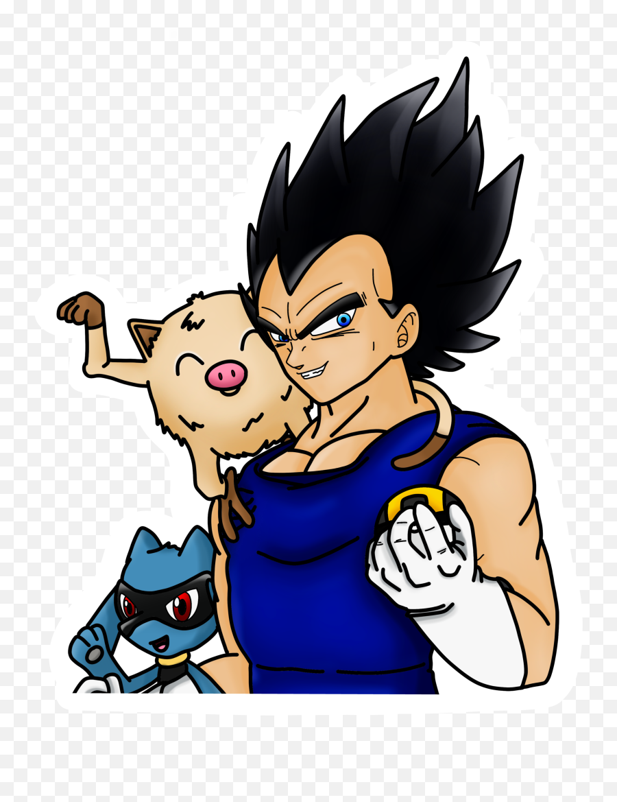 Vegeta Pokemon Trainer Sticker Clipart - Vegeta Pokemon Emoji,Vegeta Emoji