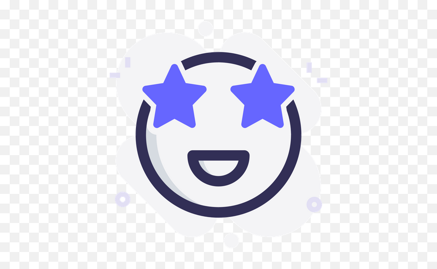 Stars Emoji Icon Of Colored Outline - Happy,Best Emoticon Flat Style Download
