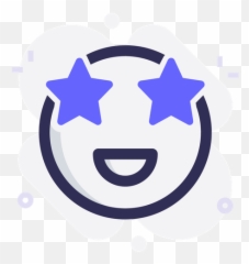 Stars Emoji Icon Of Colored Outline - Happy,Best Emoticon Flat Style Download