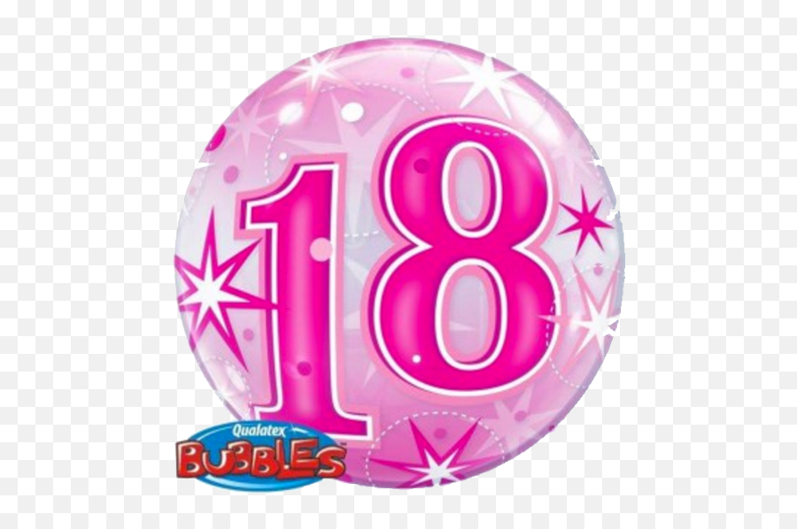 18th Birthday Pink Stardust Bubble Balloon 56cm - 18th Birthday Mix Transparent Emoji,Emoji Birthday Party Decorations