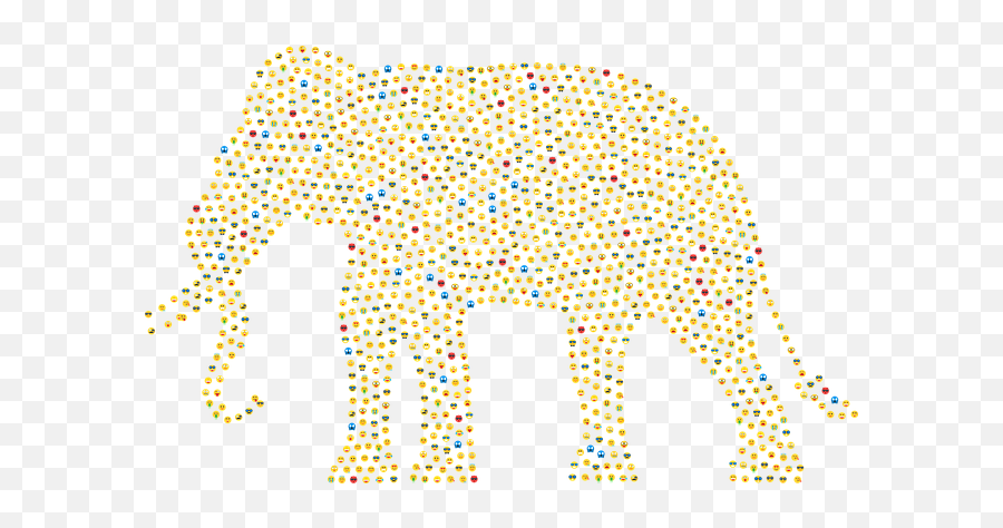 Elephant Emoji Emoticons - Lots Of Tiny Dots,Elephant Emoji