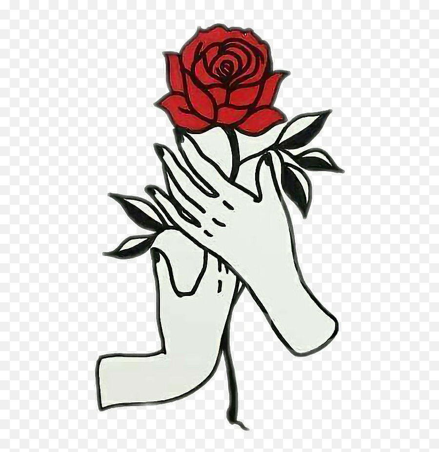 Flower Beautiful Hands Woman Sticker By Haytem King - Hands Holding Rose Png Emoji,White Flower Emoji Meaning