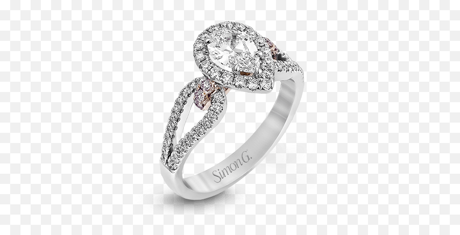 18k White Rose Gold Diamond - Ring Pear Diamond Split Shank Emoji,Emotion Ring White