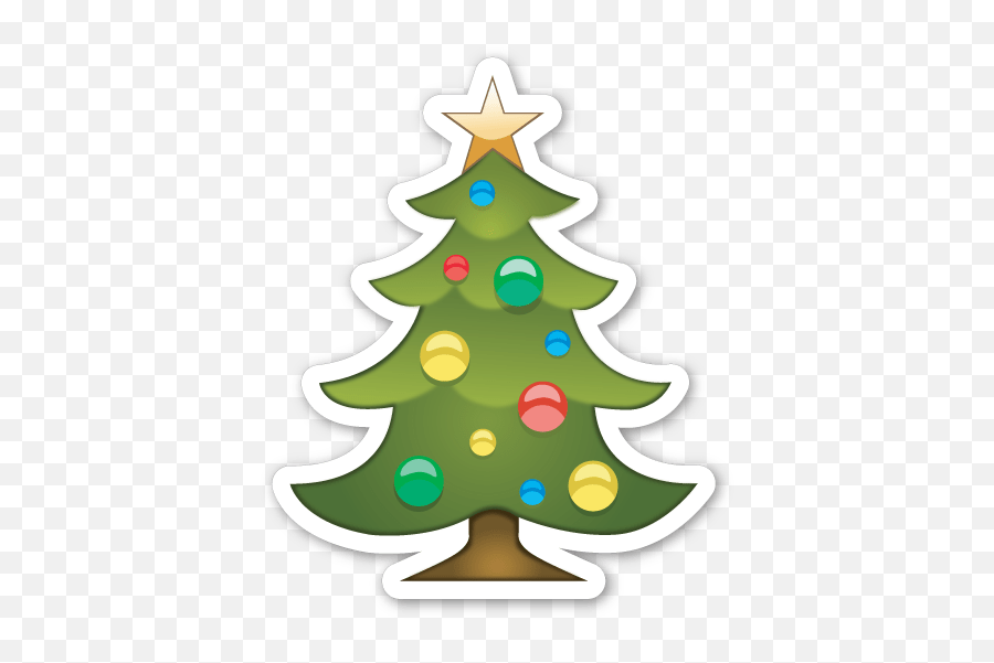 Christmas Tree Emoji Sticker - Transparent Background Christmas Sticker,Christmas Tree Emoji