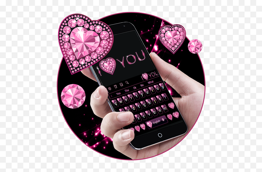 Pink Heart Diamond Keyboard Apk 10001005 On Pcmac - Screenshot Emoji,How To Get A Pink Heart Emoji On Android
