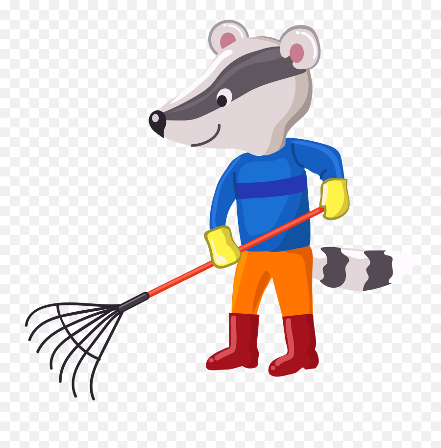 Badger Cleanup The Garbage Clipart Free Download - Broom Emoji,Rake Emoji