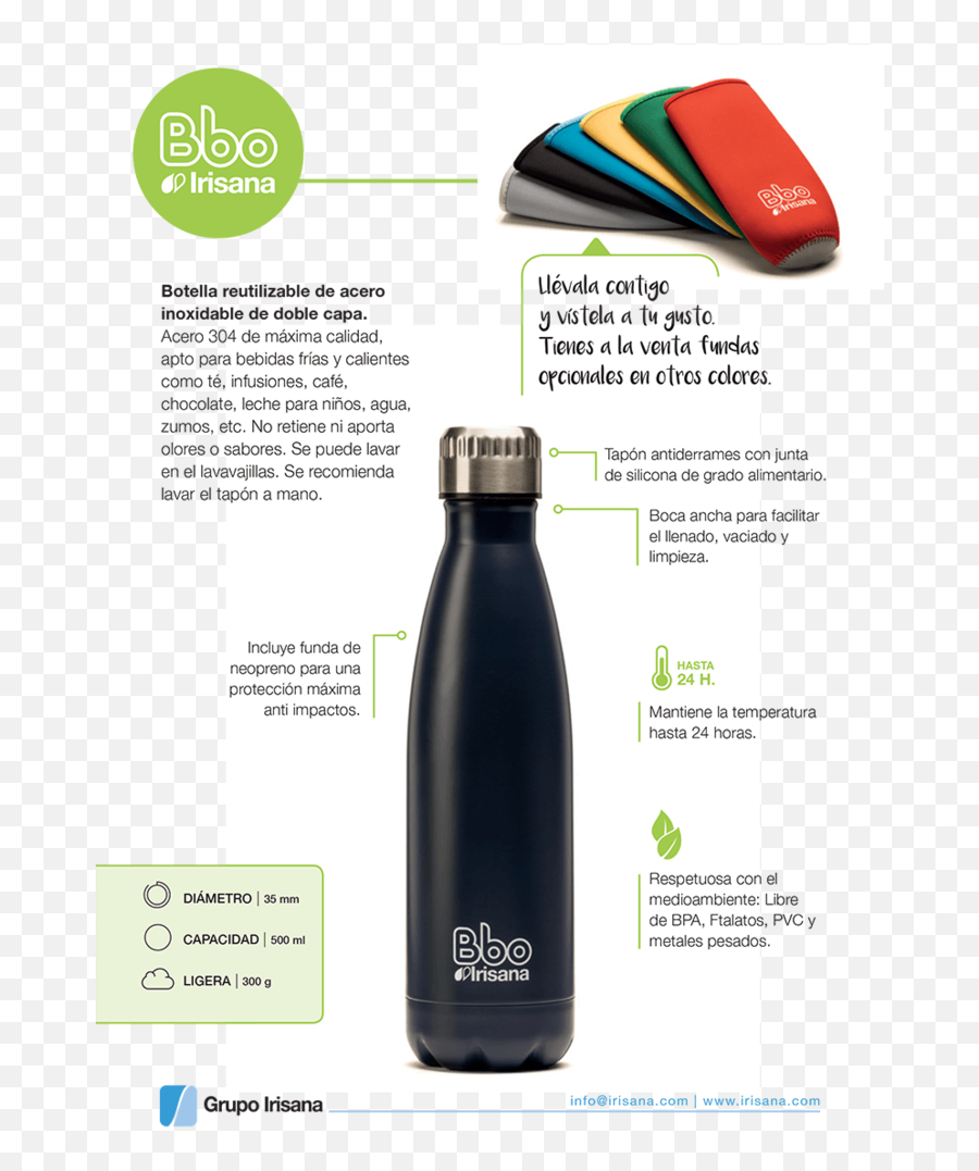 Termo De Acero Inoxidable Botella De Agua E Infusiones - Funda Neopreno Botella Agua Emoji,Emojis Con Cierre En La Boca