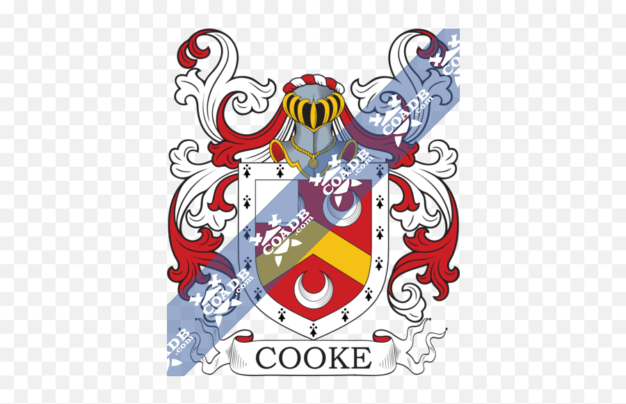 Cook Family Crest Coat Of Arms And Name History - De Los Santos Family Crest Emoji,James Corden Talks About Emojis On License Plate In Australia