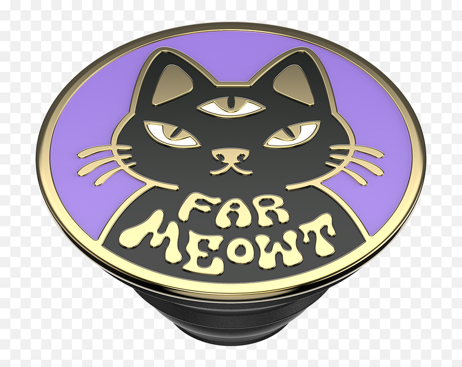 Enamel Far Meowt Emoji,Black Cat Emoticon Facebook