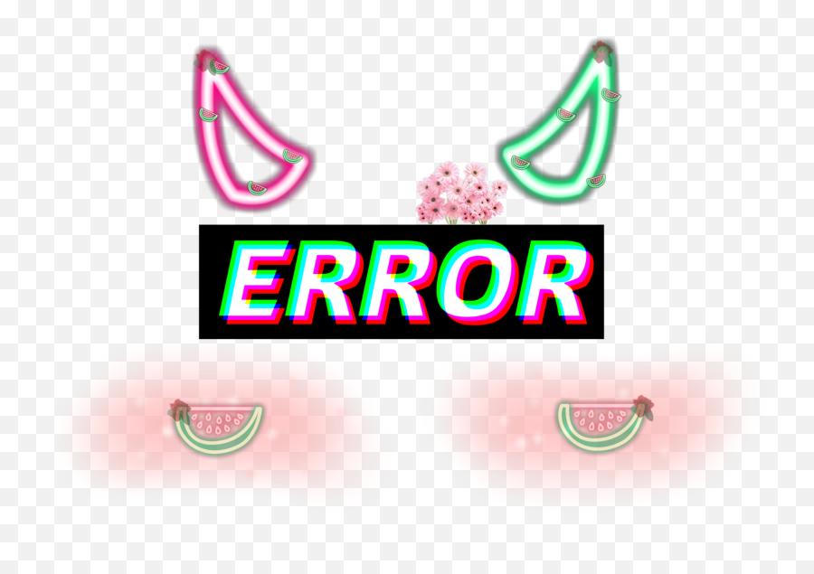 Watermelon Roses Error Blush Sticker By Floofycow Emoji,Devil Horns Emoji Text