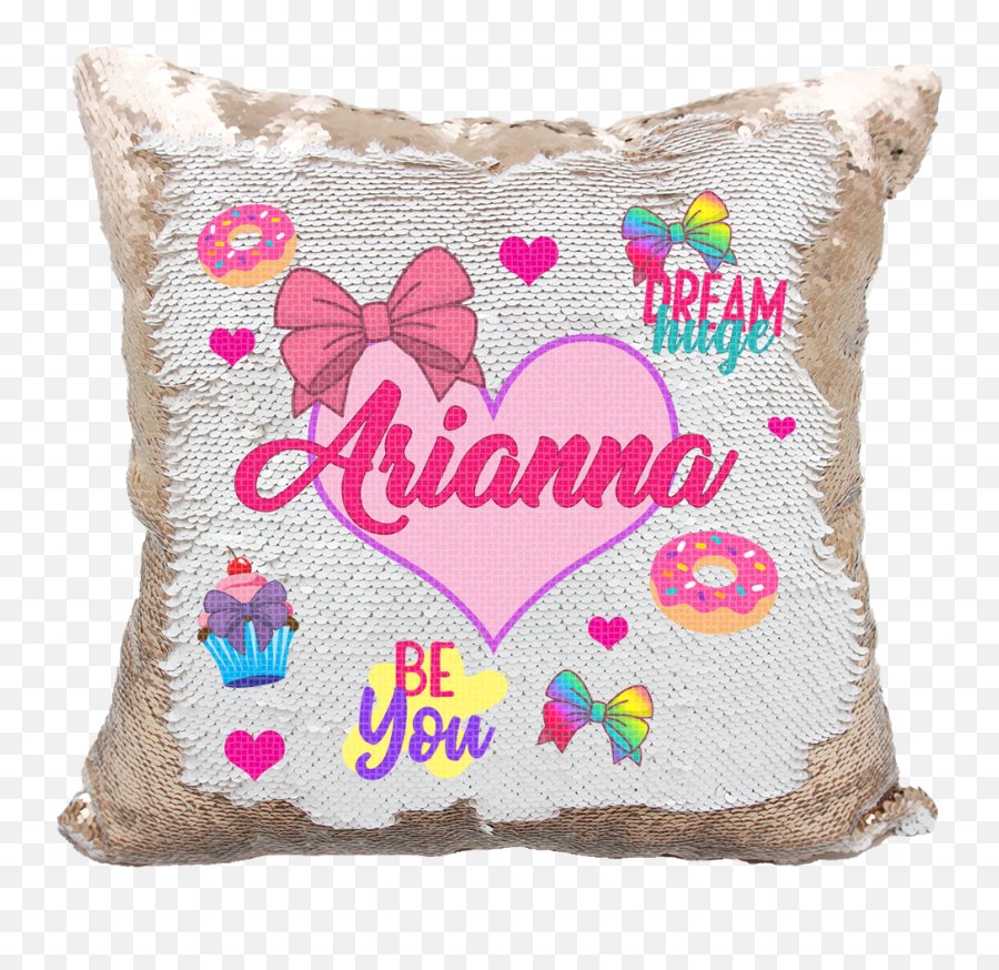 Handmade Personalized Be You Bows - Nhearts Reversible Sequin Pillow Case Personalized Sequin Pillows Emoji,Unicorn Emoji Pillows