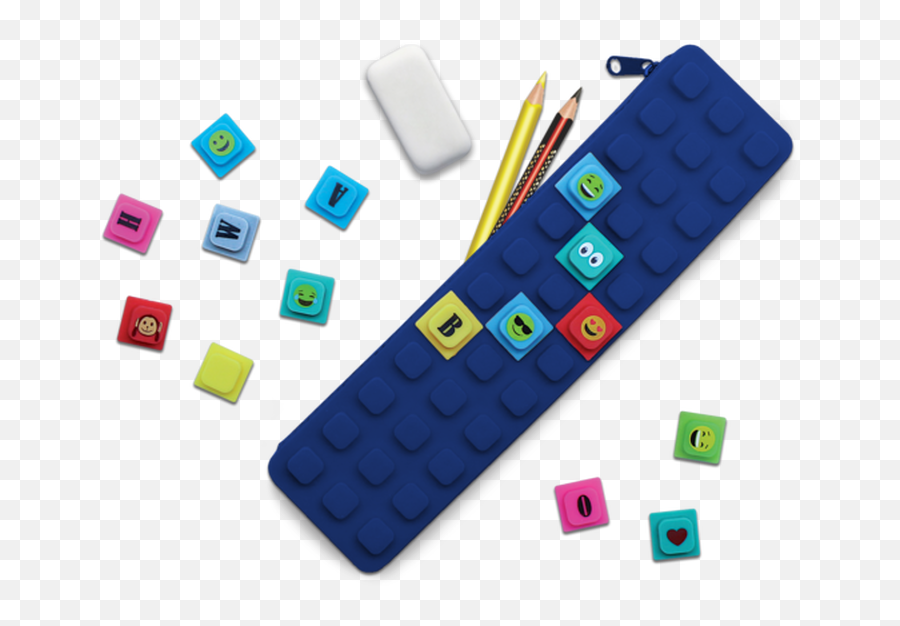 Lego Small Blue Pencil Case Pencil Case Stationery Set - Waff Kase Pencil Case With Cubes Emoji,Pencil Emoji