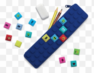 Lego Small Blue Pencil Case Pencil Case Stationery Set - Waff Kase Pencil Case With Cubes Emoji,Pencil Emoji