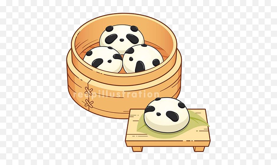 Panda Buns Bao Chinesefood Sticker - Apsp Csp Emoji,Dim Sum Emoji