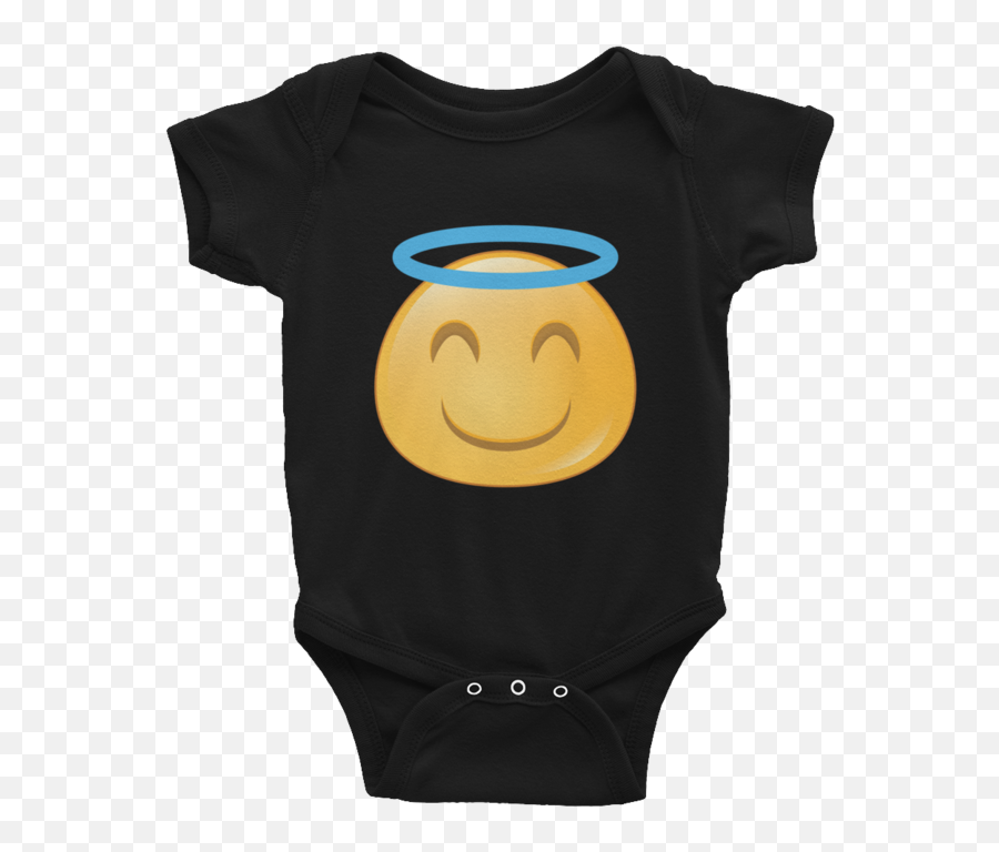 Expressive Angel Emoji Baby Onesie Png - Short Sleeve,Emoji Clothes For Toddlers
