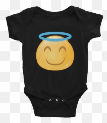 Expressive Angel Emoji Baby Onesie Png - Short Sleeve,Emoji Clothes For Toddlers