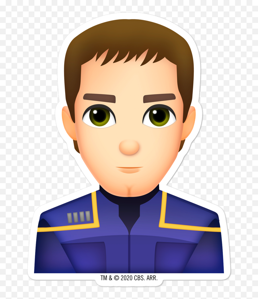 Star Trek Enterprise Archer Emoji Die Cut Sticker - For Adult,Human Emoji
