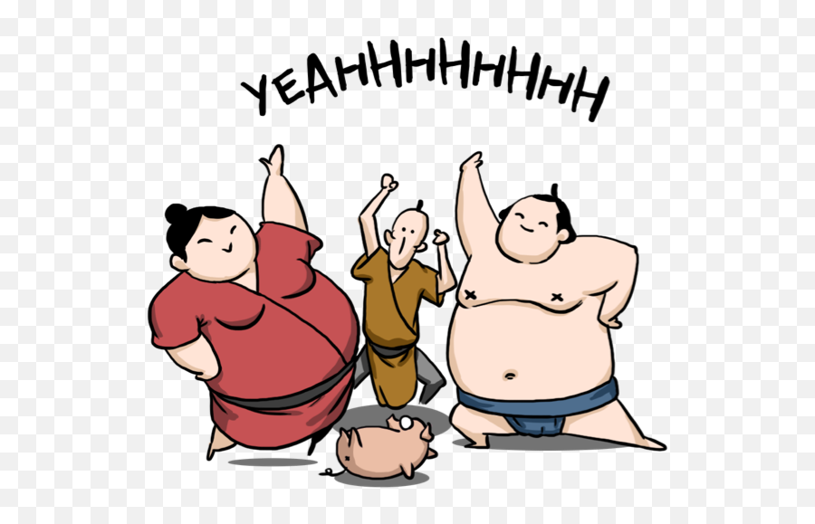 Ringo The Sumo Wrestler Stickers - For Adult Emoji,Sumo Wrestler Emoji