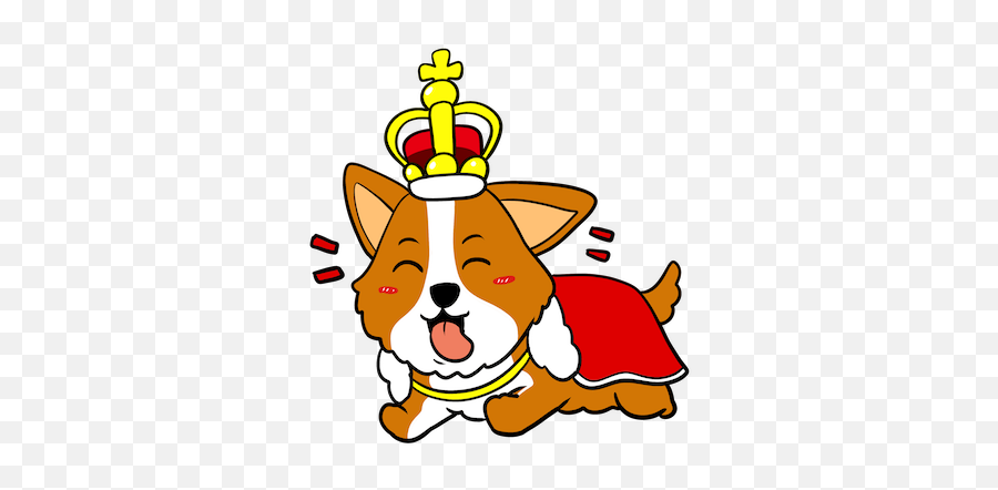 Royal Corgis Emoji Stickers By Joblooba Limited - Happy,Crown Emoji Sticker