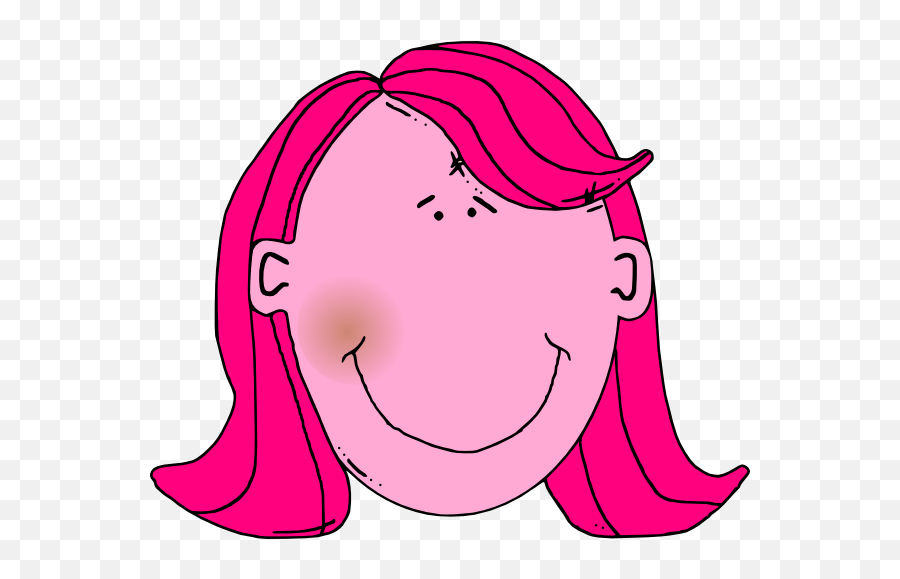 Pink Lady Clip Art At Clker - Blank Face Cartoon Png Emoji,Emoticon Red Dress Lady