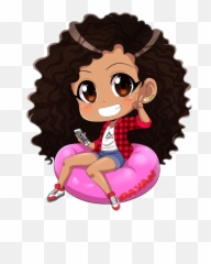 Images Of Female Anime Characters With - Curly Hair Black Chibi Girl Emoji,Afro Samurai Animated Emoticon