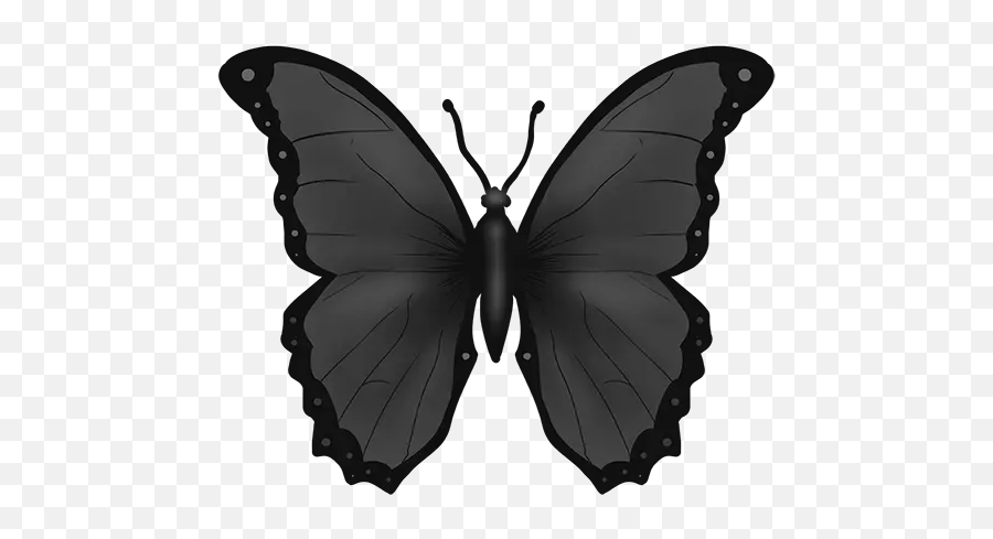 Black Emoji Stickers For Whatsapp - Swallowtail Butterfly,Facebook Emoticon Insect