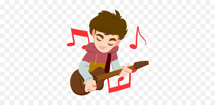 Playing Guitar Ricky Bowen Sticker - Playing Guitar Ricky Emoji,Facebook Guitar Emoticon