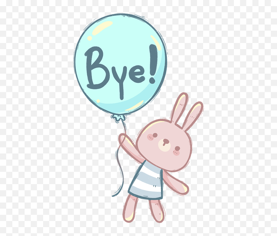 Free Photo Bunny Farewell Balloon Text Rabbit Fly Goodbye Emoji,Goodbye Emotion
