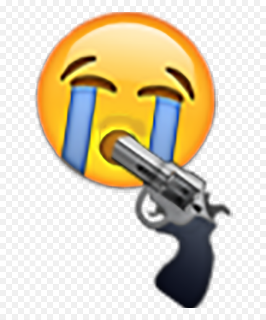 I Photoshopped My Review Of The Emoji - Deep Fried Sad Emoji,Pistol Emoji