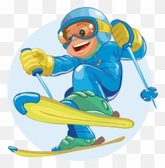 Skis Clipart Ski Trip 6 Skiing Cartoon - Cartoon Skiing Png Emoji,Skier Emoji