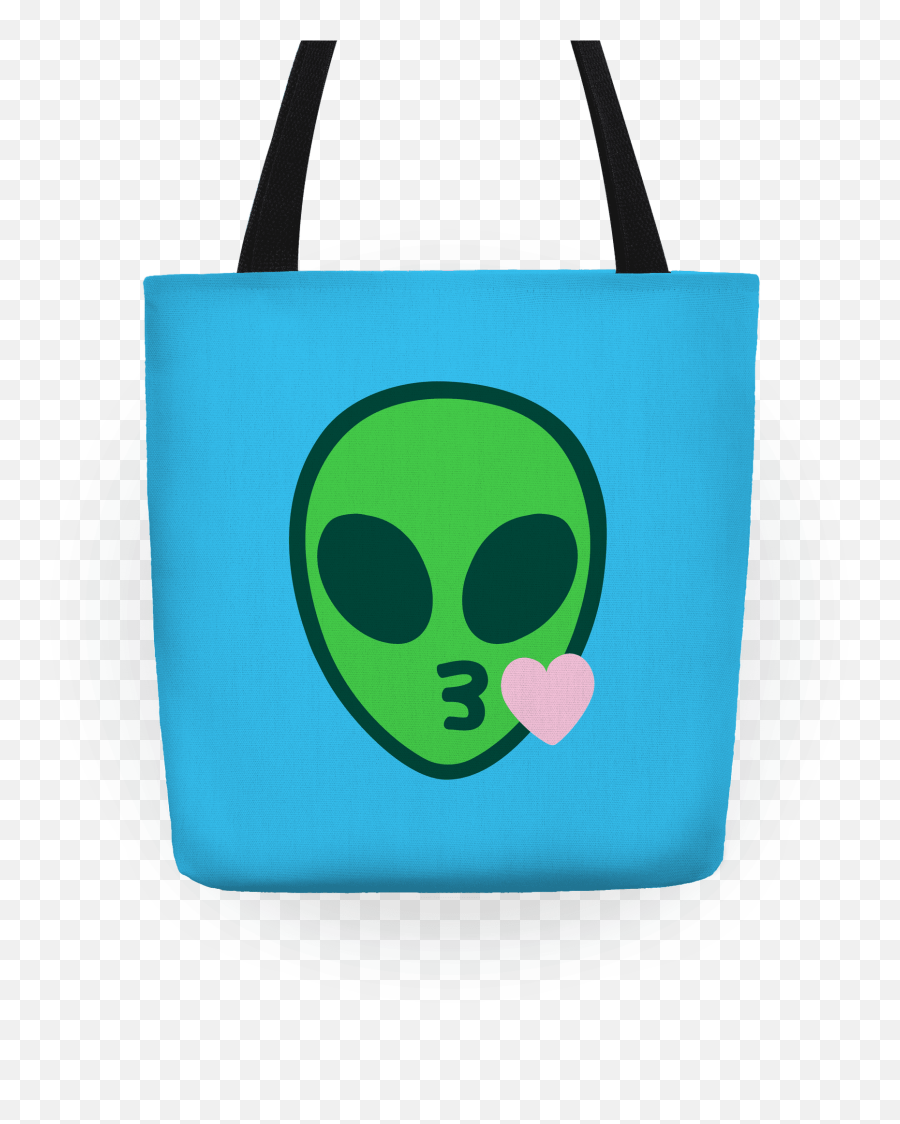 Blowing Kiss Alien Emoji Totes Lookhuman - Halloween Tote Bag,Alien Emoji