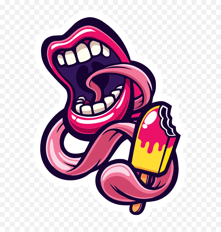 Hungry Mouth With Ice Cream - Happy Emoji,Rocky Horror Emoji