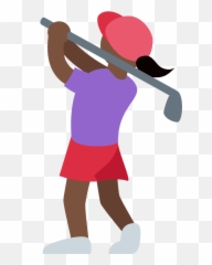Woman Golfing Emoji Clipart - Golfer Emoji Woman,Golf Emoji Free