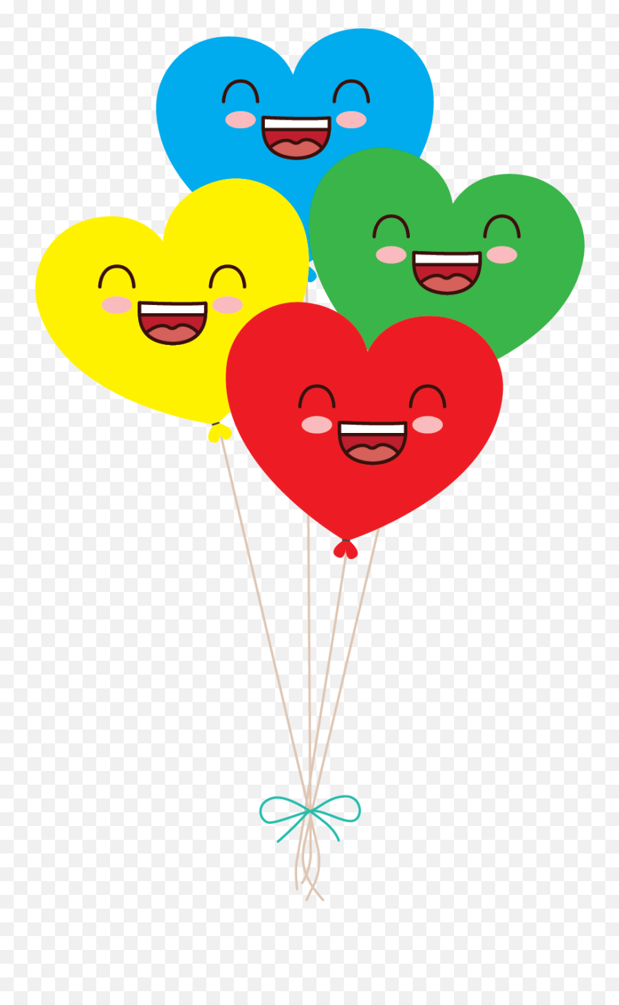 Kawaii Valentine Illustration - 034 Balloon Emoji,Happy Valentine's Day Family Con Emotion Para Facebook