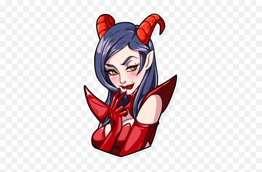 Cartoon - Sticker Emoji,Girl Devil Emoji