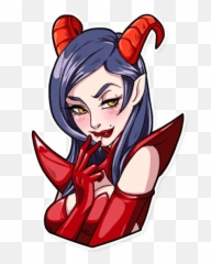 Cartoon - Sticker Emoji,Girl Devil Emoji