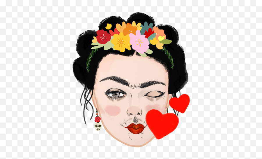 Wuwu People - Emoji Frida Kahlo,Lipstick Emoji